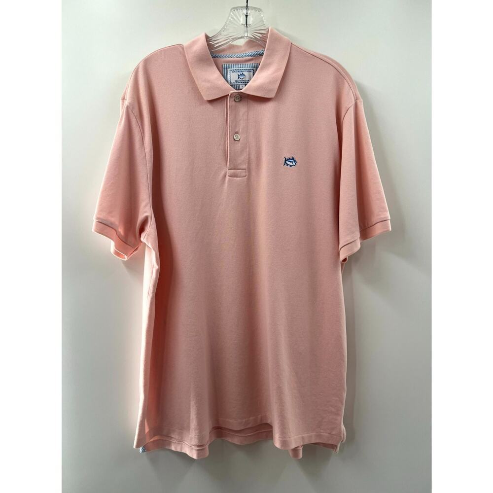 Southern Tide Men's Light Pink Cotton Stretch Short Sleeve Polo Shirt Size Large